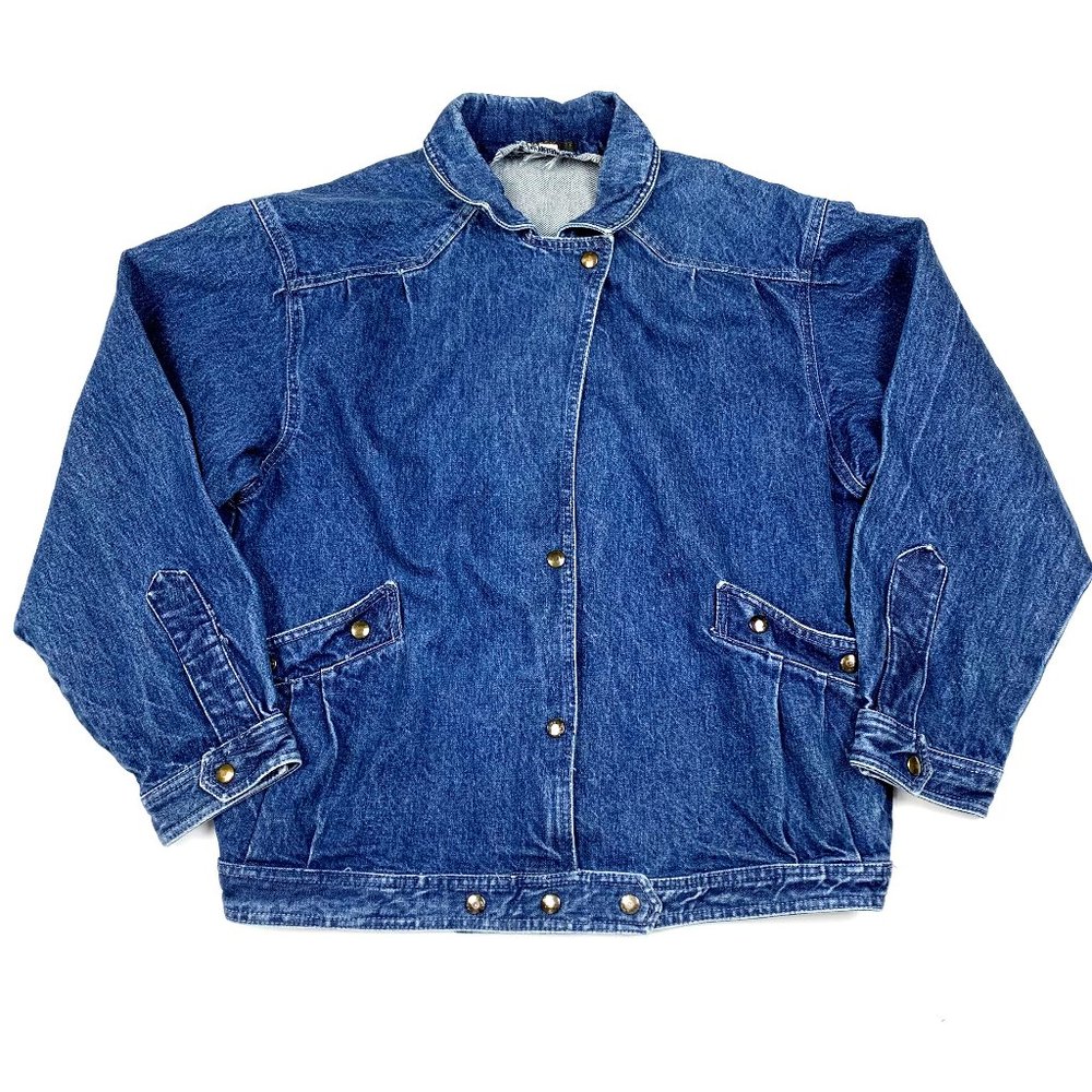 Vtg 80s 90s Krazy Krinkle Retro Denim Jacket